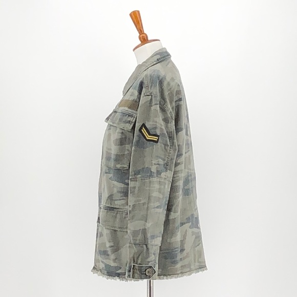 Treasure & Bond Green Camo Cargo Utility Jacket - Picture 3 of 8